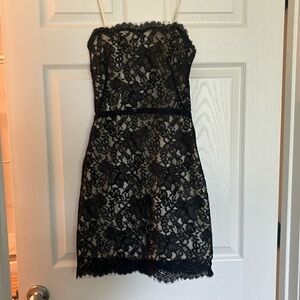 Custom Black Lace Ribbed Dress